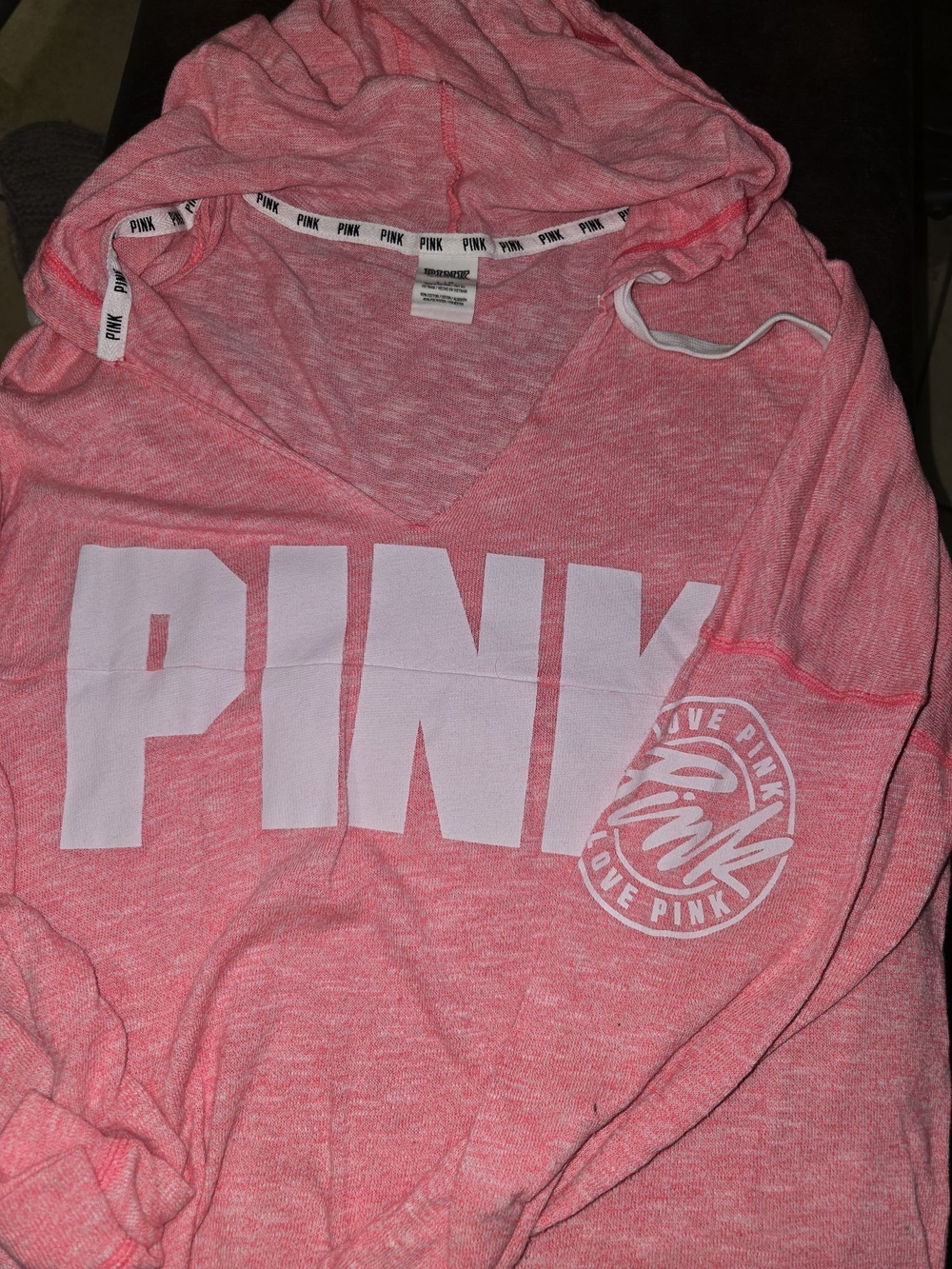 PINK Victoria's Secret Heather Pink Pullover Hooded Sweatshirt